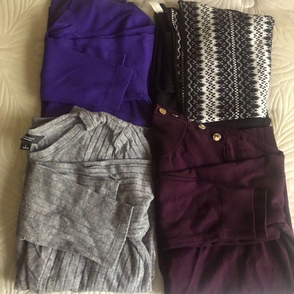 Purple and Gray Sweater Bundle size 10/12